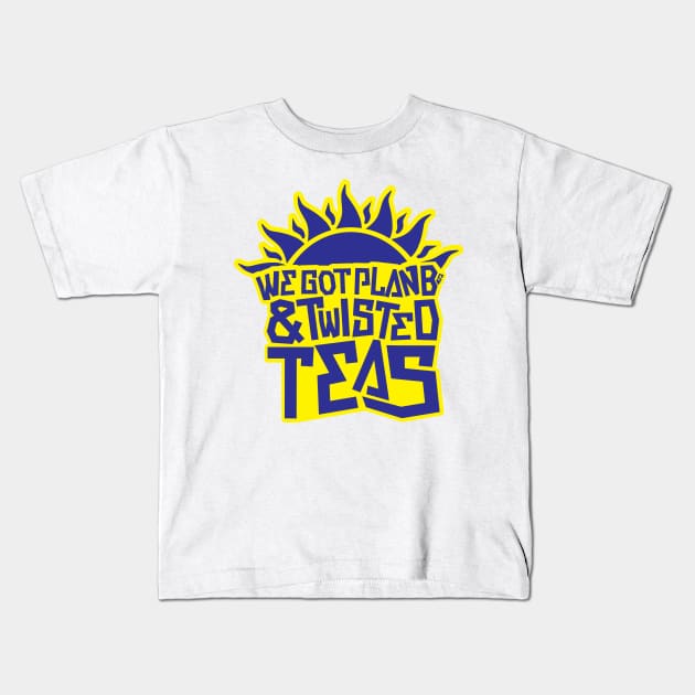 Plan Bs & Twisted Teas - Blue/Yellow Kids T-Shirt by BonBonDesigns